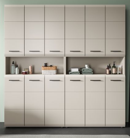 Badezimmer Hochschrank Set Cover in Kaschmir 2x Mehrzweckschrank 180 x 185 cm