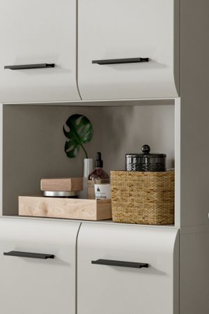 Badezimmer Hochschrank Set Cover in Kaschmir 2x Mehrzweckschrank 180 x 185 cm