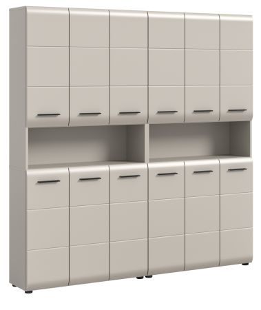 Badezimmer Hochschrank Set Cover in Kaschmir 2x Mehrzweckschrank 180 x 185 cm