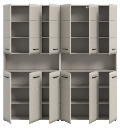 Badezimmer Hochschrank Set Cover in Kaschmir 2x Mehrzweckschrank 180 x 185 cm