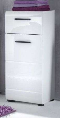 Badezimmer Unterschrank Skin in weiß Hochglanz Badschrank (30 x 79 cm)