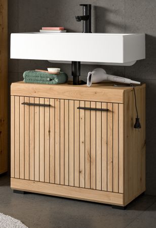 Waschbeckenunterschrank Shawn in Artisan Eiche Badezimmer Unterschrank 60 cm
