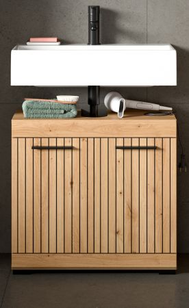 Waschbeckenunterschrank Shawn in Artisan Eiche Badezimmer Unterschrank 60 cm