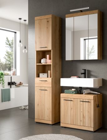 Waschbeckenunterschrank Shawn in Artisan Eiche Badezimmer Unterschrank 60 cm