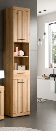 Badezimmer Hochschrank Shawn in Artisan Eiche Badschrank 37 x 191 cm