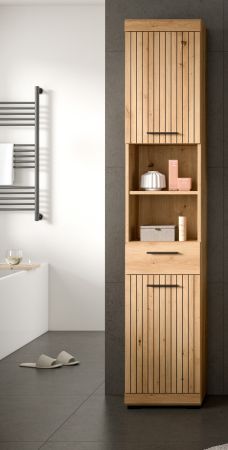 Badezimmer Hochschrank Shawn in Artisan Eiche Badschrank 37 x 191 cm