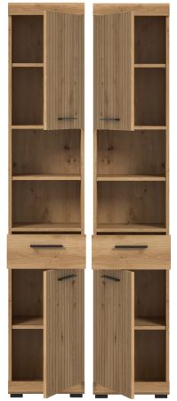 Badezimmer Hochschrank Shawn in Artisan Eiche Badschrank 37 x 191 cm