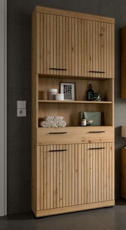 Badezimmer Hochschrank Shawn in Artisan Eiche Badschrank 74 x 191 cm