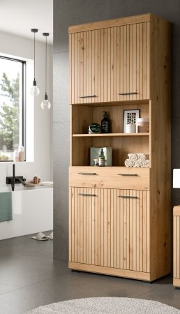Badezimmer Hochschrank Shawn in Artisan Eiche Badschrank 74 x 191 cm
