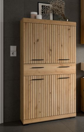 Badezimmer Midischrank Shawn in Artisan Eiche Badschrank 74 x 143 cm