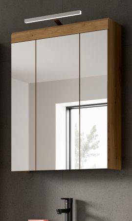 Badezimmer Spiegelschrank Shawn in Artisan Eiche Badschrank 3-t�rig 60 x 79 cm