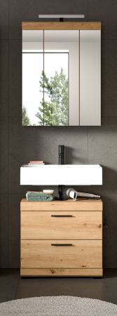 Badezimmer Spiegelschrank Shawn in Artisan Eiche Badschrank 3-t�rig 60 x 79 cm