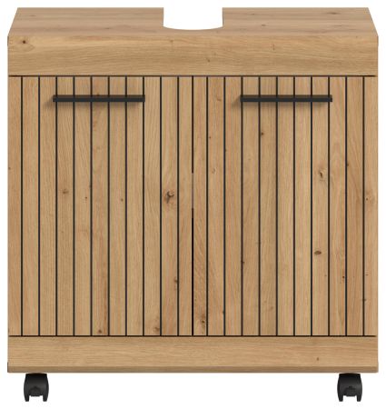 Waschbeckenunterschrank Shawn in Artisan Eiche Badezimmer Unterschrank auf Rollen 60 cm