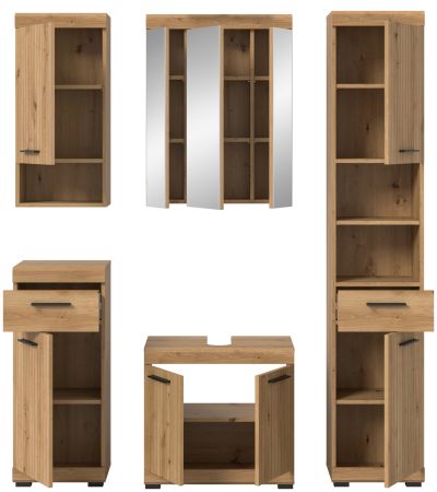 Badm�bel Set 5-teilig Shawn in Artisan Eiche Badkombination 164 x 191 cm