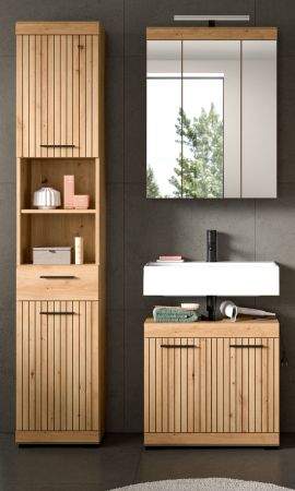 Badm�bel Set 3-teilig Shawn in Artisan Eiche Badkombination 112 x 191 cm