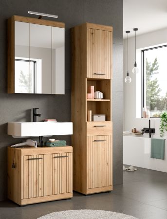 Badm�bel Set 3-teilig Shawn in Artisan Eiche Badkombination 112 x 191 cm