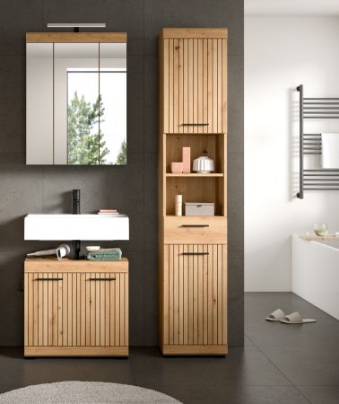 Badm�bel Set 3-teilig Shawn in Artisan Eiche Badkombination 112 x 191 cm