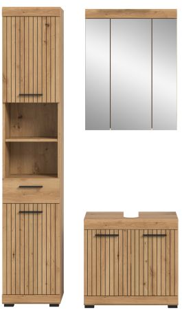 Badm�bel Set 3-teilig Shawn in Artisan Eiche Badkombination 112 x 191 cm