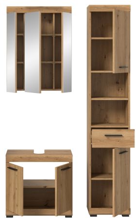 Badm�bel Set 3-teilig Shawn in Artisan Eiche Badkombination 112 x 191 cm