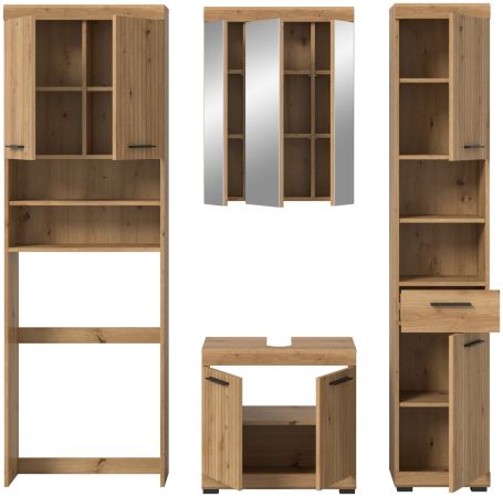 Badm�bel Set 4-teilig Shawn in Artisan Eiche Badkombination 190 x 191 cm
