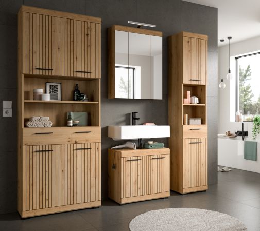 Badm�bel Set 4-teilig Shawn in Artisan Eiche Badkombination 200 x 191 cm
