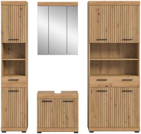 Badm�bel Set 4-teilig Shawn in Artisan Eiche Badkombination 200 x 191 cm