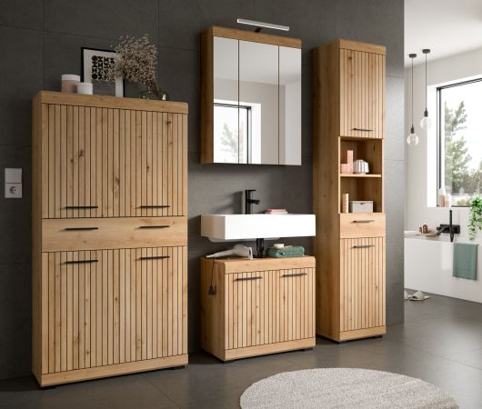 Badm�bel Set 4-teilig Shawn in Artisan Eiche Badkombination 200 x 191 cm