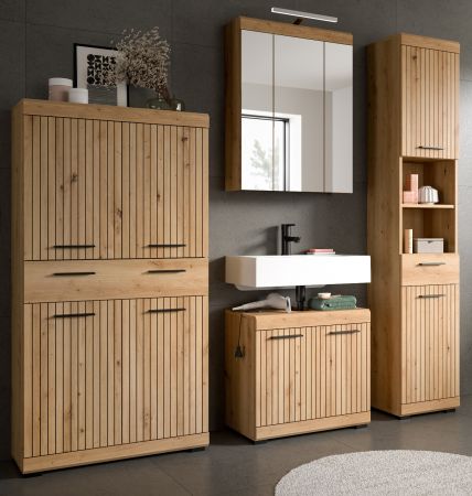 Badm�bel Set 4-teilig Shawn in Artisan Eiche Badkombination 200 x 191 cm