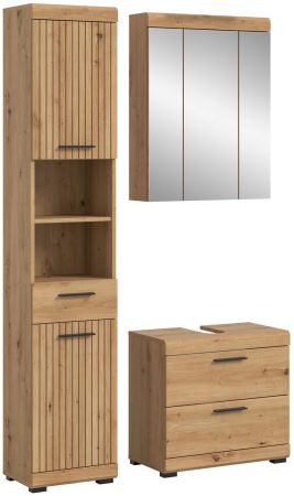 Badm�bel Set 3-teilig Shawn in Artisan Eiche Badkombination 112 x 191 cm