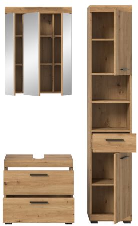 Badm�bel Set 3-teilig Shawn in Artisan Eiche Badkombination 112 x 191 cm