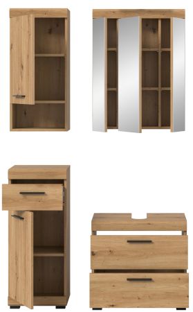 Badm�bel Set 4-teilig Shawn in Artisan Eiche Badkombination 112 x 191 cm