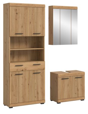 Badm�bel Set 3-teilig Shawn in Artisan Eiche Badkombination 149 x 191 cm
