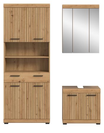 Badm�bel Set 3-teilig Shawn in Artisan Eiche Badkombination 149 x 191 cm