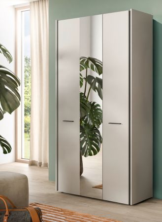 Flurschrank mit Spiegel Nevia in Kaschmir 107 x 190 cm, Soft-Close