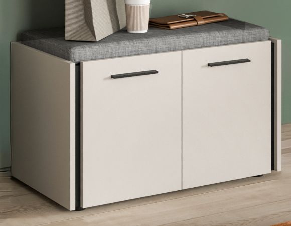 Garderobe Sitzbank Nevia in Kaschmir 75 x 43 cm, Soft-Close