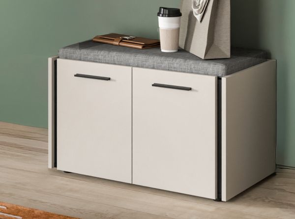 Garderobe Sitzbank Nevia in Kaschmir 75 x 43 cm, Soft-Close