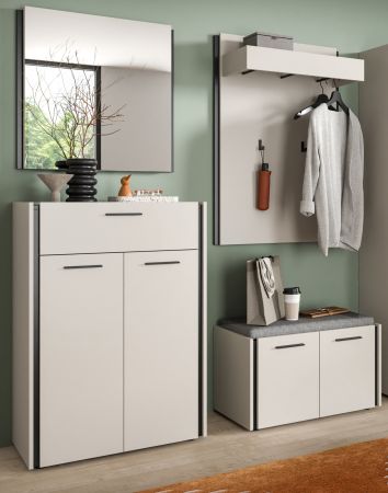 Garderobe Sitzbank Nevia in Kaschmir 75 x 43 cm, Soft-Close