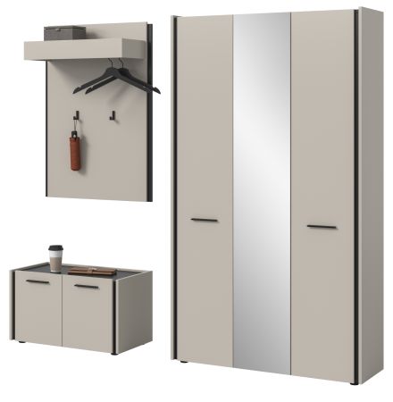 Garderobe Set 3-teilig Nevia in Kaschmir 197 x 190 cm, Soft-Close