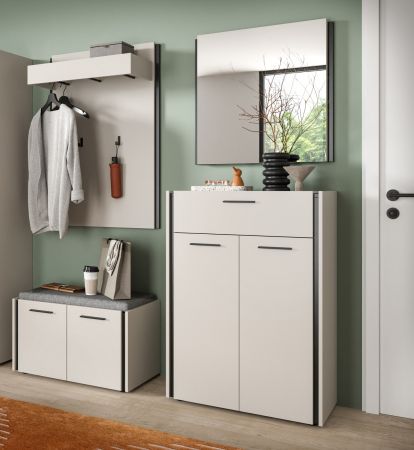 Garderobe Set 4-teilig Nevia in Kaschmir 165 x 190 cm, Soft-Close