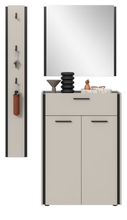 Garderobe Set 3-teilig Nevia in Kaschmir 111 x 190 cm, Soft-Close
