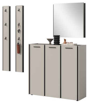 Garderobe Set 4-teilig Nevia in Kaschmir 185 x 190 cm, Soft-Close