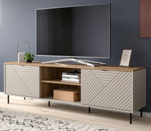 TV-Lowboard Bente in Kaschmir und Evoke Eiche 184 x 55 cm