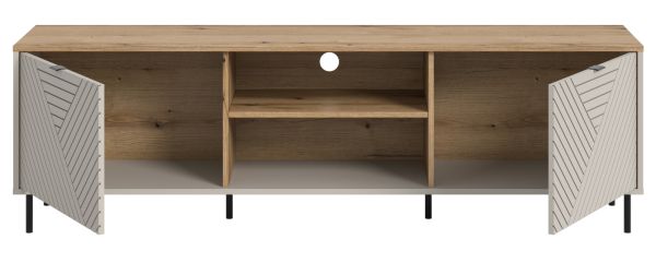 TV-Lowboard Bente in Kaschmir und Evoke Eiche 184 x 55 cm