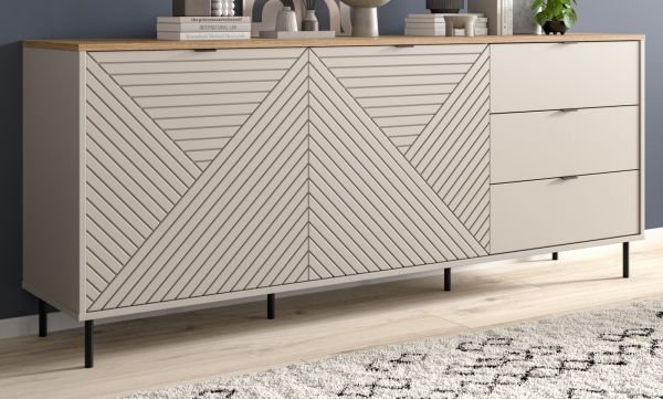 Sideboard Bente in Kaschmir und Evoke Eiche 184 x 75 cm