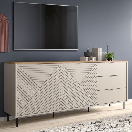 Sideboard Bente in Kaschmir und Evoke Eiche 184 x 75 cm
