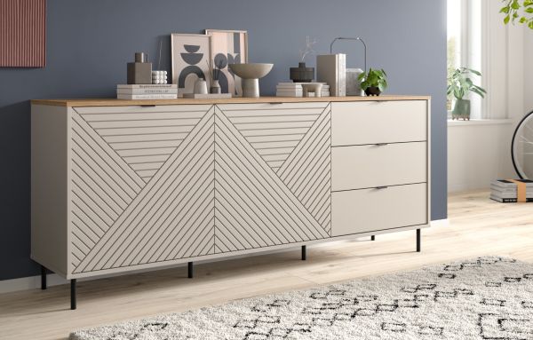 Sideboard Bente in Kaschmir und Evoke Eiche 184 x 75 cm