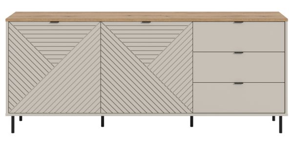 Sideboard Bente in Kaschmir und Evoke Eiche 184 x 75 cm