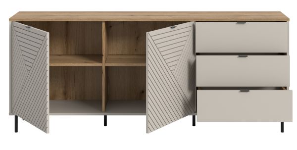 Sideboard Bente in Kaschmir und Evoke Eiche 184 x 75 cm