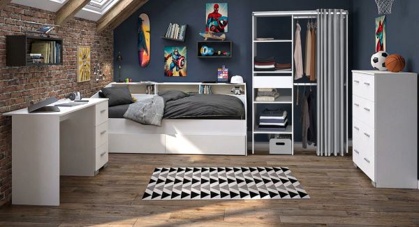 Parisot Kinder- und Jugendzimmer Sleep13 in wei� Komplett-Set 4-teilig