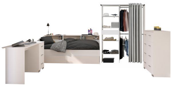 Parisot Kinder- und Jugendzimmer Sleep13 in wei� Komplett-Set 4-teilig